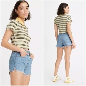 NWT 501 Original High Rise Button Fly Denim Shorts 31